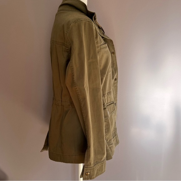 L.L. Bean Classic Utility Jacket Coat Olive Army Green Women's Small Petite - Picture 6 of 13
